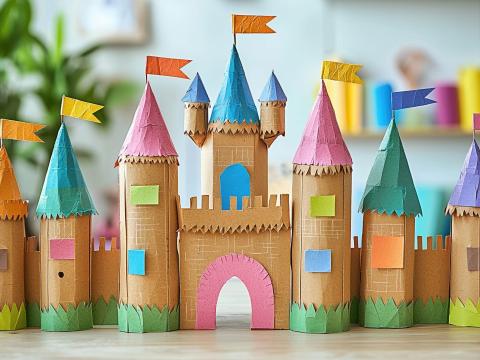 Gebasteltes Märchenschloss Kitaprojekt
